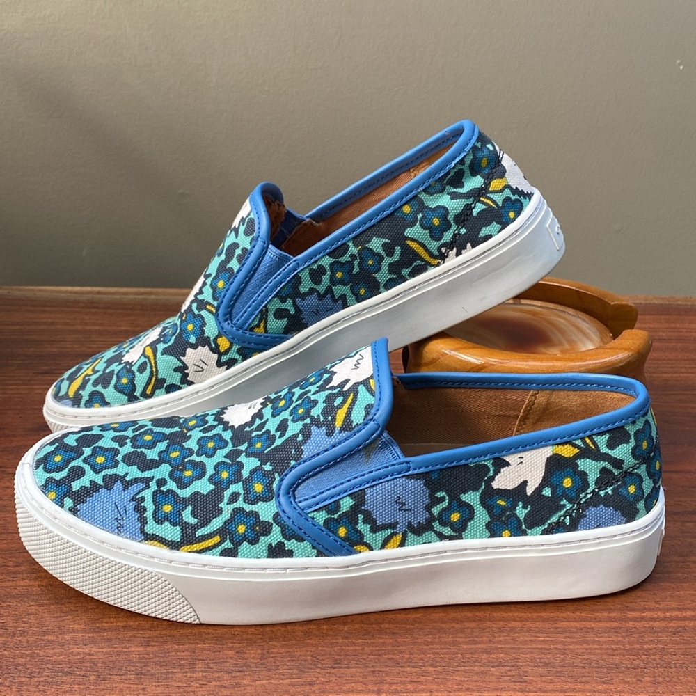 Coach Blue Floral Slip-On Sneakers - Picture 8 of 14